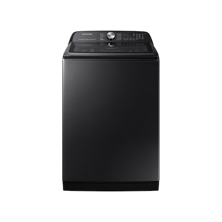 Samsung Smart 5.1 cu. ft. Top Load Washer with ActiveWave Agitator and Super Speed Wash in Brushed Black WA51A5505AV